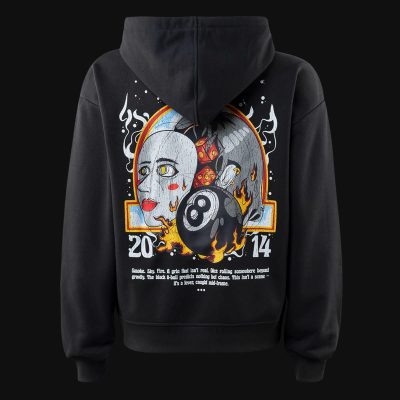 Damen Regular-Fit Hoodie Schwarz - Eight Chaos