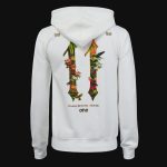 Damen Slim-Fit Fleece-Hoodie Weiß mit Kapuze - Eleven