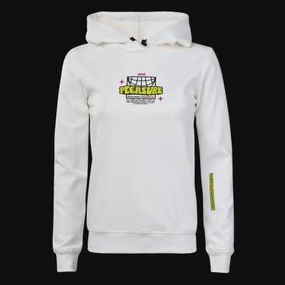 Damen Slim-Fit Fleece-Hoodie Weiß mit Kapuze - Pleasure