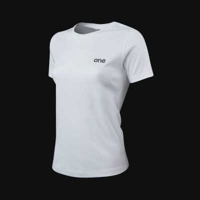 Damen Sport Slim-Fit Baumwoll T-Shirt - Core White