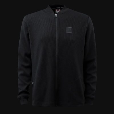Schwarzer Regular-Fit Hoodie mit Reißverschluss - Boxy