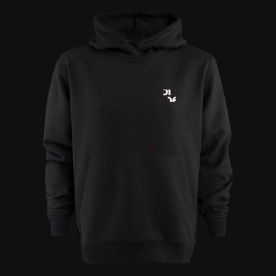 Hoodie mit Kapuze schwarz Clean Square